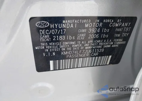 2018 Hyundai Elantra Se из США, поврежденный, VIN KMHD74LF7JU611539